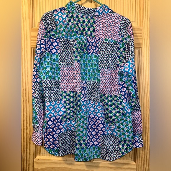 Talbots patchwork floral button down size Large - Picture 4 of 4